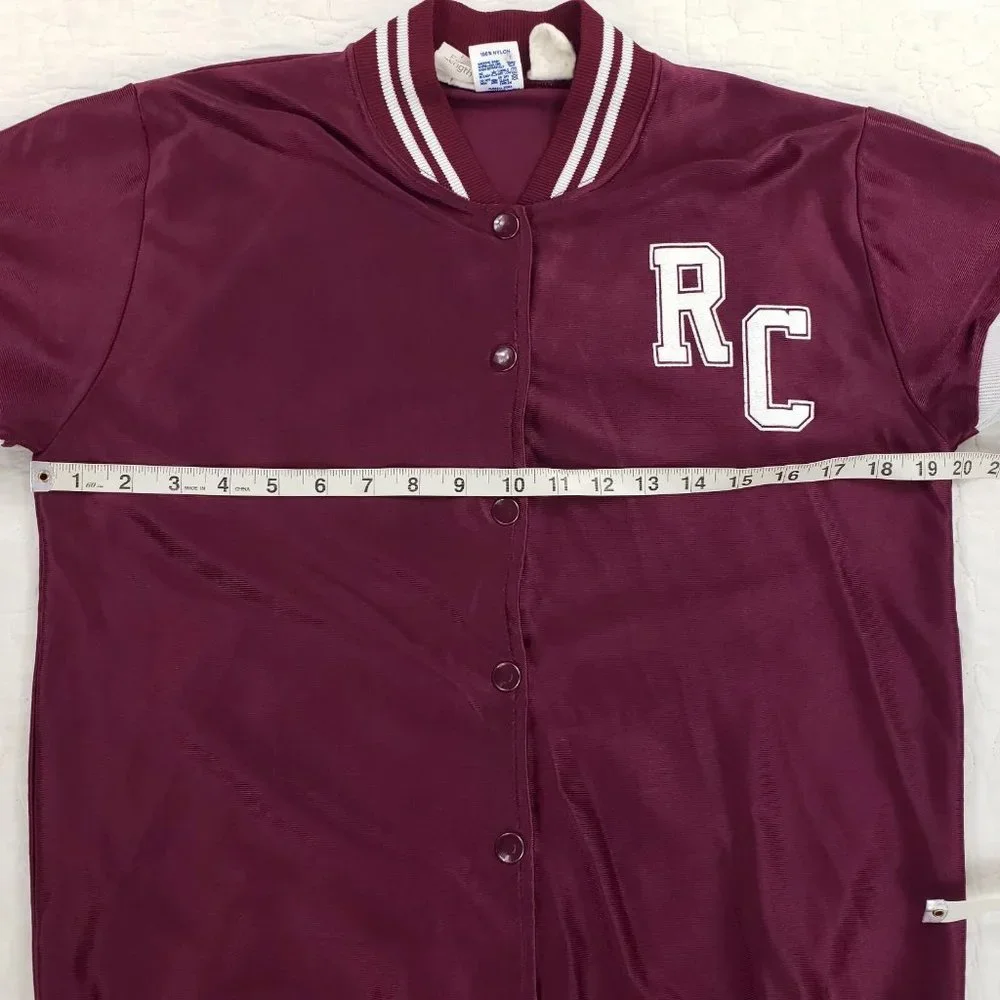 Vtg Roanoke College Russell USA Made Satin Jacket Womens Large Fits Mens Medium - Picture 5 of 12